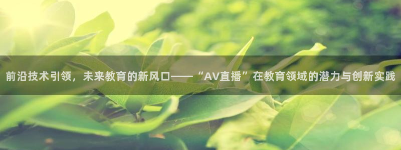 24直播看球网：前沿技术引领，未来教育的新风口——“AV直播”在教育领域的潜力与创新实践